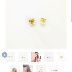 Rose Gold Heart Puff Earrings - New